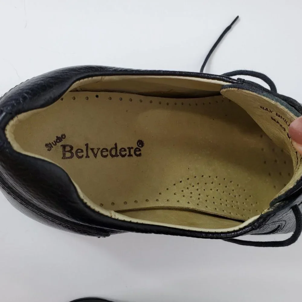 Belvedere Black Bay Ridge Leather Men's Dress Shoe Size 10EEE